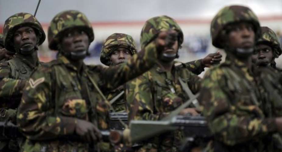 Kenyan troops.  By Tony Karumba AFPFile