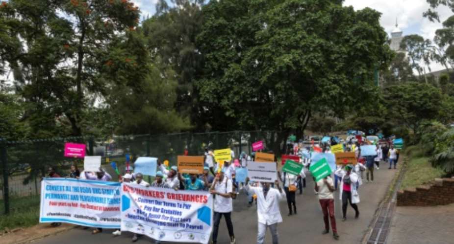 Kenyan doctors are striking to demand improved pay and better working conditions.  By Tony KARUMBA AFP