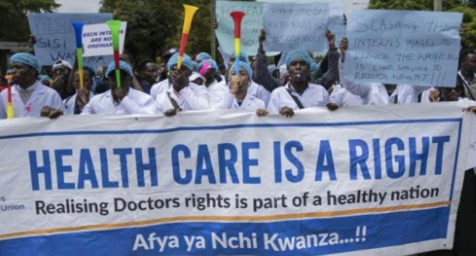 Kenyan doctors have been on strike since mid-March.  By SIMON MAINA AFPFile