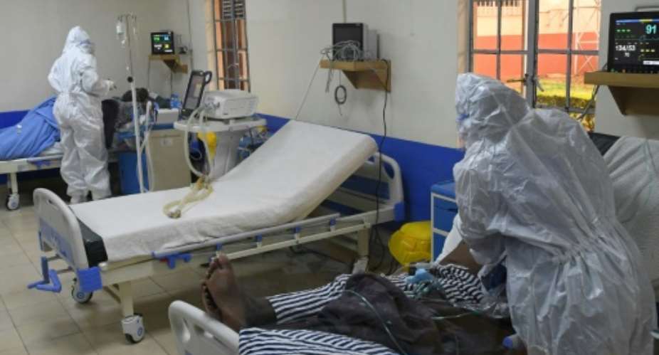Kenyan hospitals are struggling to cope with a surge of Covid cases.  By Simon MAINA AFPFile
