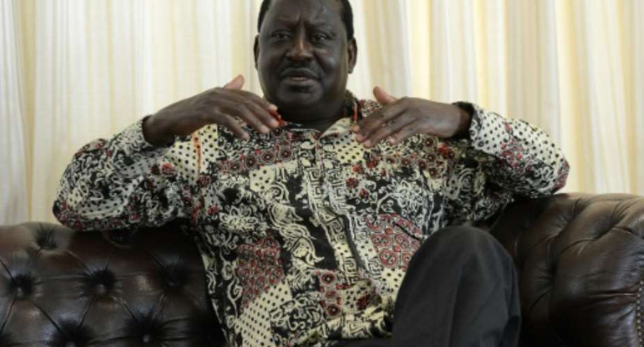 Kenyan politician Raila Odinga during at his office in Nairobi on July 15, 2014.  By Simon MAINA AFPFile