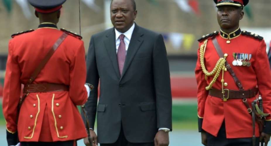 Kenyan President Uhuru Kenyatta was sworn in for a second term at Kasarani Stadium.  By SIMON MAINA AFP