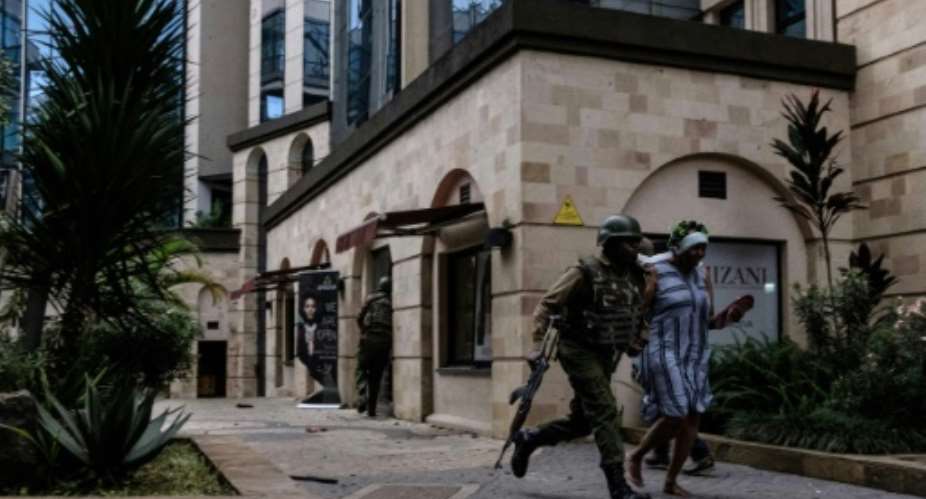 Kenyan security forces managed to evacuate some 700 civilians from the Nairobi hotel and office complex while the 20-hour attack was ongoing.  By KABIR DHANJI AFPFile