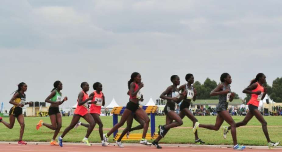 Kenyan women athletes compete in the 10,000 meters final on June 30, 2016 in Eldoret, during trials for the Rio Olympics.  By Simon Maina AFP