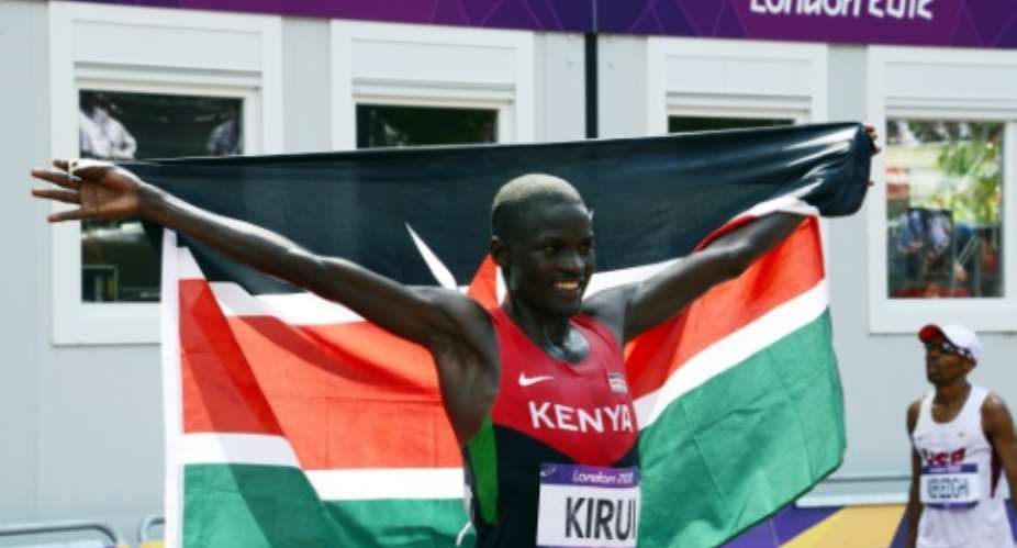 Kenya's Abel Kirui won silver men's marathon during the London 2012 Olympic Games.  By Daniel Garcia AFPFile