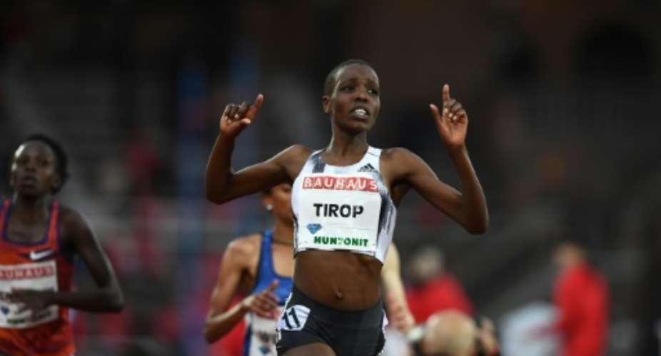 Kenya's Agnes Tirop, pictured after winning in the women's 5000m at the IAAF Diamond League competition in May 2019 in Stockholm.  By Jonathan NACKSTRAND AFPFile