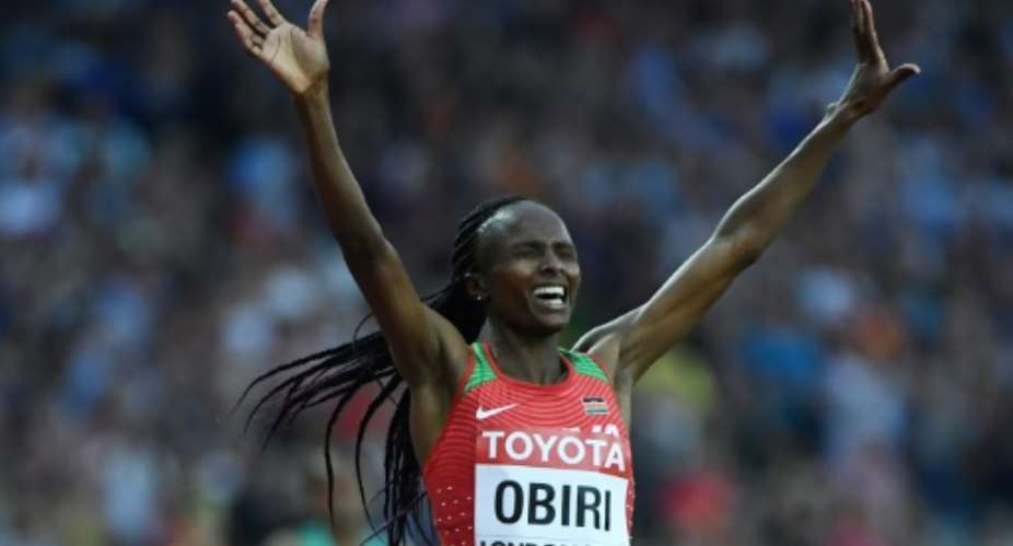 Kenya's Hellen Onsando Obiri won the final of the women's 5000m race at the 2017 IAAF World Championships at the London Stadium in London.  By Jewel SAMAD AFP