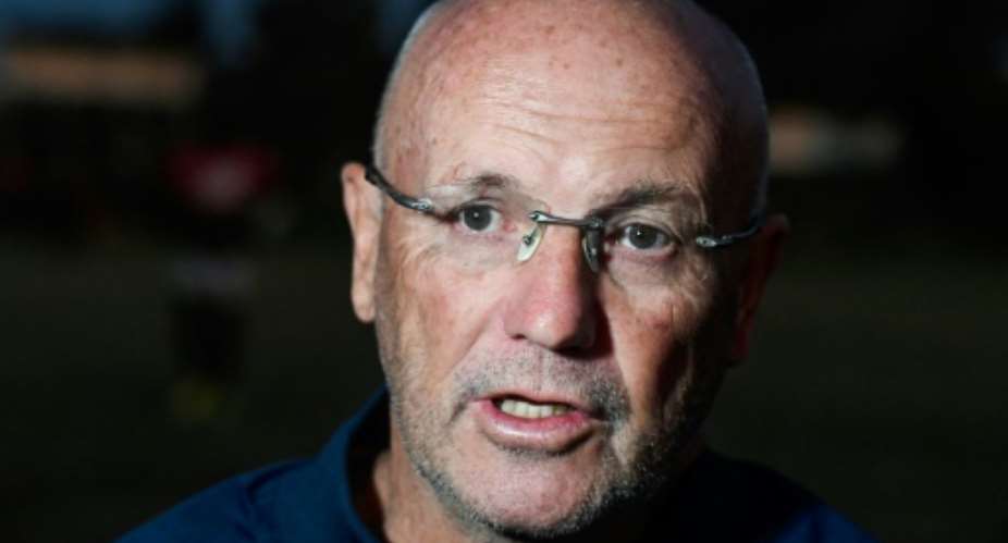 Kenya's national rugby team head-coach Ian Snook, pictured August 15, 2018, admits that his team has not been consistently good but believes Kenya is capable of beating leaders Namibia.  By SIMON MAINA AFPFile