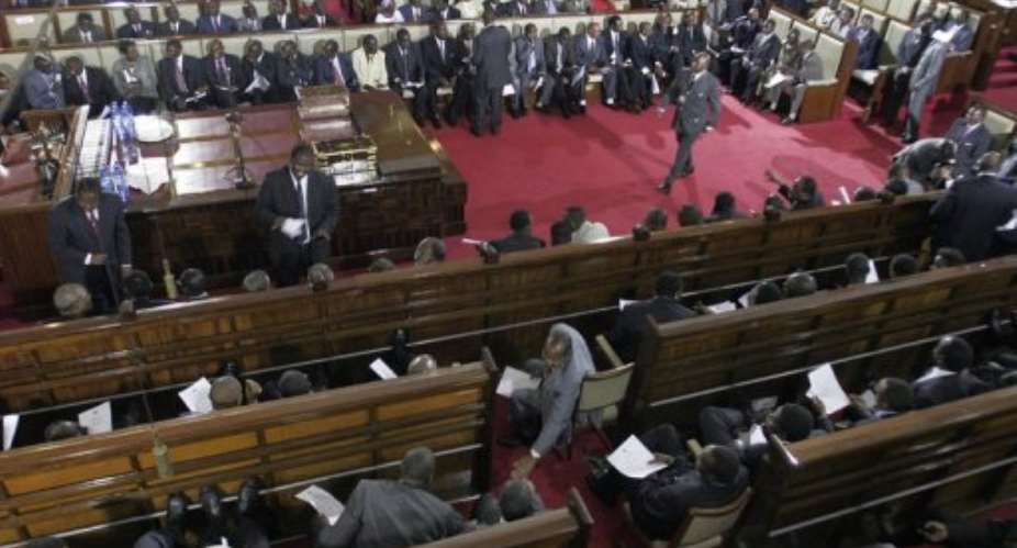 A general view shows the parliament in Nairobi in 2008.  By Simon Maina (AFP/File)