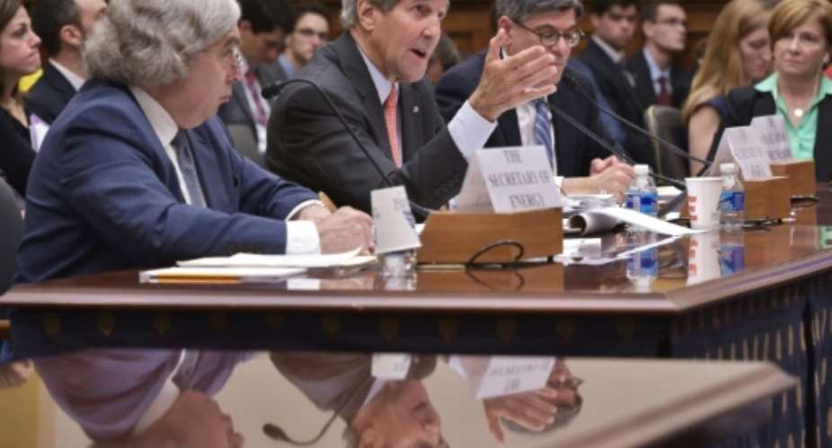 US Secretary of State John Kerry C testifies before the House Foreign Affairs Committee hearing on the Iran nuclear agreement on Capitol Hill in Washington, DC on July 28, 2015.  By Mandel Ngan AFPFile