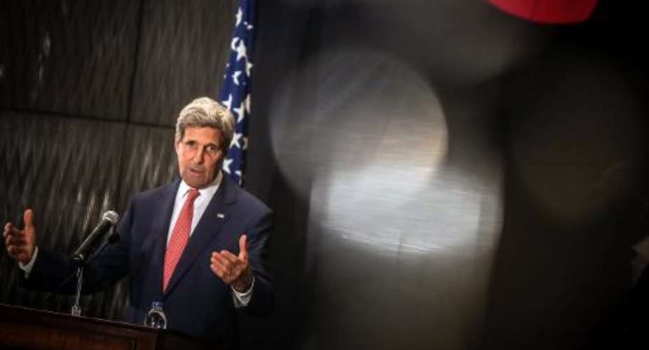 US Secretary of State John Kerry speaks during a joint press conference with Egyptian Foreign Minister Sameh Shoukry on September 13, 2014 in Cairo.  By Mohamed el-Shahed AFP