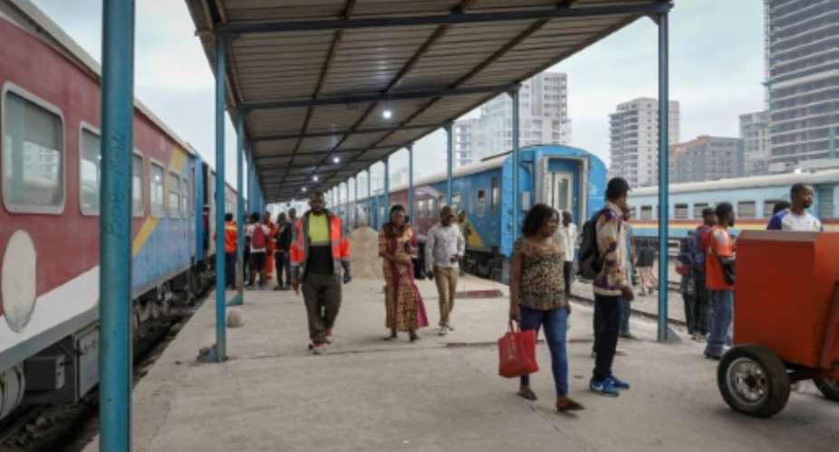 Kinshasas urban train is back in service after nearly 15 years.  By GLODY MURHABAZI (AFP)