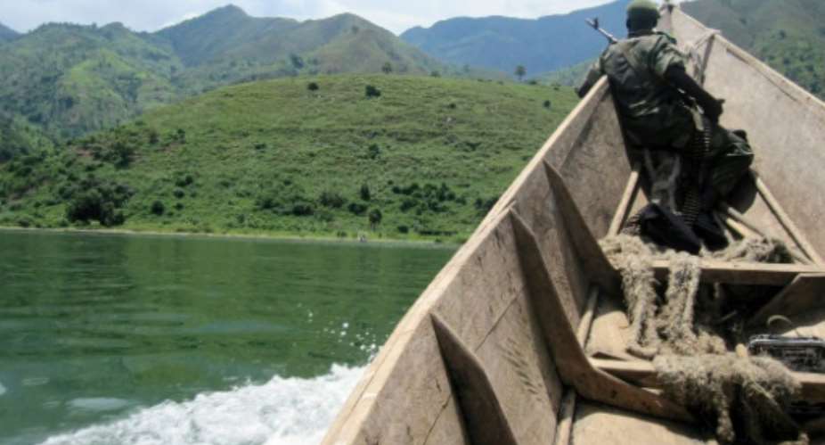 Lake Edward at the border of Congo and Uganda here in a 2011 photo was recently the stage of violent clashes between the Ugandan Navy and Democratic Republic of Congo forces, and 92 Congolese fishermen have been imprisoned by the Ugandan navy.  By - Virunga National ParkAFP