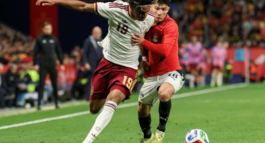Lamine Yamal (L) was the only Spain player to start both of Spains friendlies this month.  By Lluis GENE (AFP)