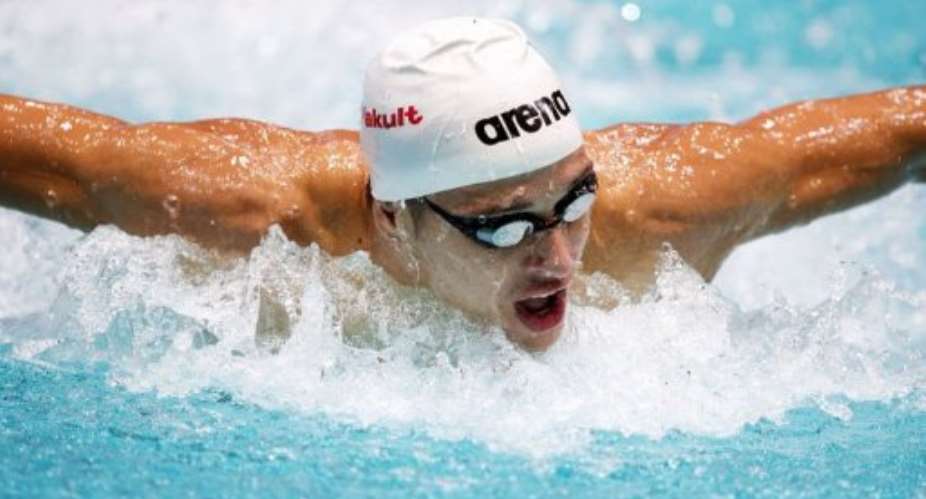 Chad Le Clos of South Africa in action in the 200m butterfly on August 7, 2013.  By Olaf Kraak ANPAFPFile