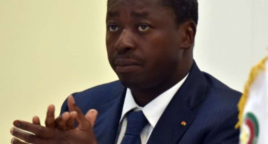 Le prsident du Togo, Faure Gnassingb, le 28 avril 2015 au palais prsidentiel  Lom, au Togo.  By ISSOUF SANOGO AFPFile