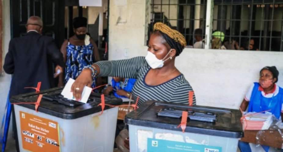 Liberians voted last week to elect senators and in a referendum on shorter terms for presidents and lawmakers.  By EMMANUEL TOBEY AFPFile