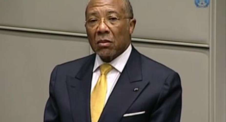 A TV grab released by the Special Court for Sierra Leone shows Liberian ex-president Charles Taylor being sentenced for war crimes on May 30, 2012 in Leidschendam.  By  SPECIAL COURT FOR SIERRA LEONEAFPFile