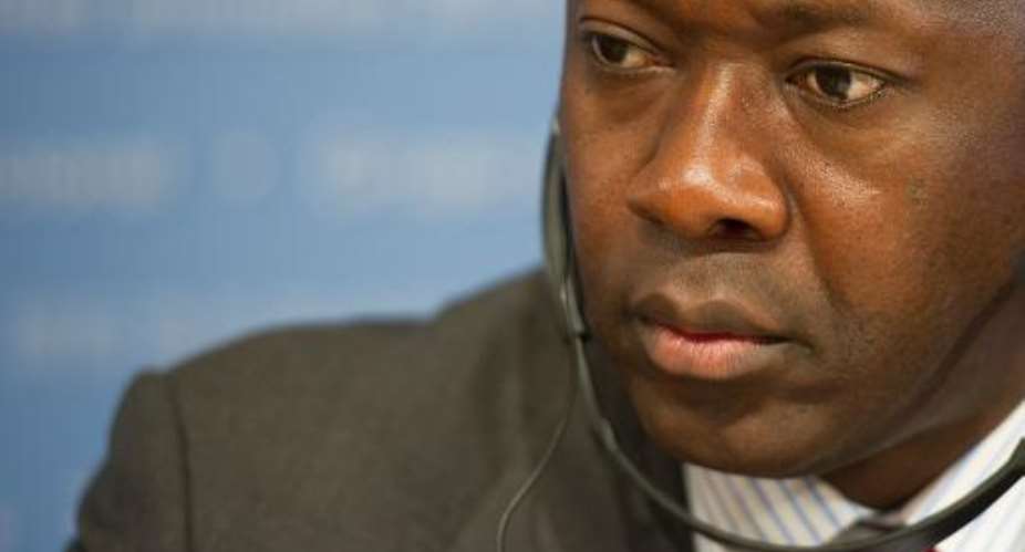Liberia's Finance Minister Amara Konneh at the IMF meetings in Washington, DC on October 12, 2013.  By Jim Watson AFPFile