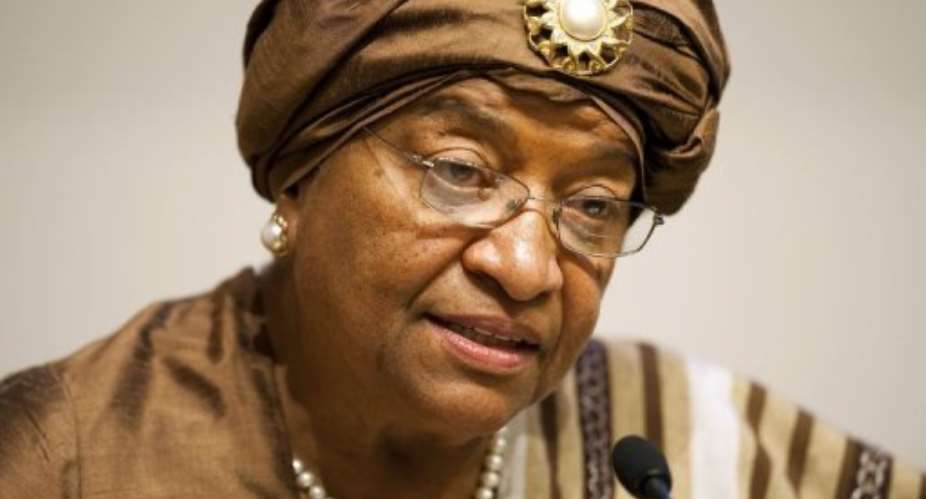 Liberian President Ellen Johnson Sirleaf says that Liberia can benefit from Angolas example in the oil sector.  By Jim Watson (AFP/File)