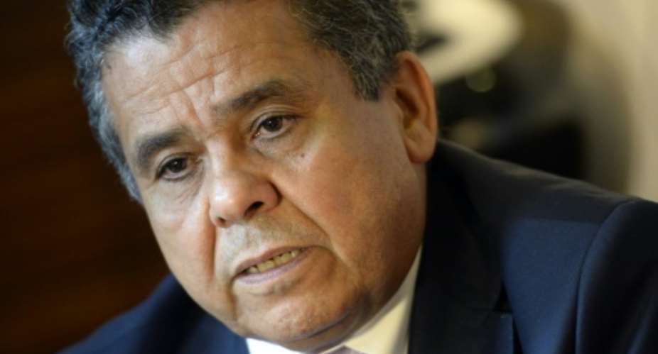 Libyan Foreign Minister Mohamed Dayri, pictured during an interview in Paris on August 24, 2015, wants an arms embargo lifted and international air strikes against the Islamic State group in Libya.  By Miguel Medina AFPFile