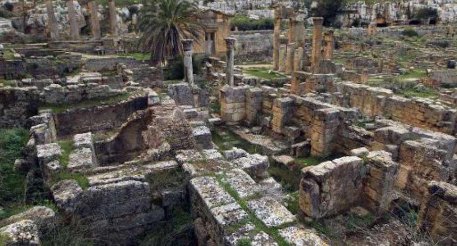 A view of the ruins of the ancient Greek city of Cyrene, located in the suburbs of the Libyan eastern town of Shahat on March 16, 2015.  By Abdullah Doma AFPFile