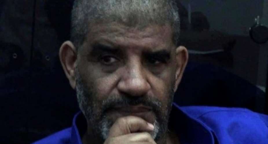 Abdullah al-Senussi after his arrival at an high security prison facility in Tripoli on September 5, 2012.  By  Libyan National GuardAFPFile