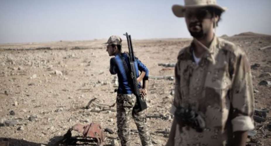The insurgents are pressing out westward from Misrata.  By Marco Longari (AFP)