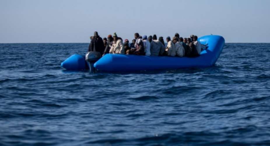 Libyan coastguard patrols rescued 391 clandestine migrants from inflatable boats, similar to this one pictured January 2019.  By FEDERICO SCOPPA AFPFile
