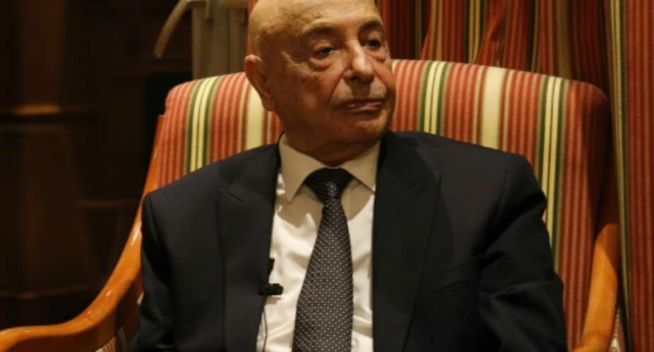 Libya's parliament speaker Aguila Saleh visited Cyprus at a time of rising tensions in the Mediterranean.  By Christina ASSI AFP