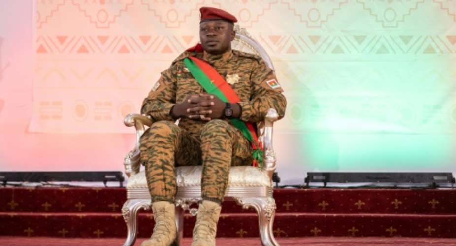 Lieutenant-Colonel Paul-Henri Sandaogo Damiba, who led Burkina's latest coup, was sworn in as president on February 16.  By OLYMPIA DE MAISMONT AFP