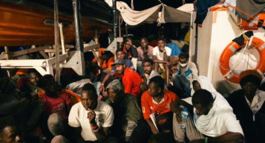 Lifeline has 234 migrants on board.  By Felix WEISS (Mission Lifeline e. V./AFP)