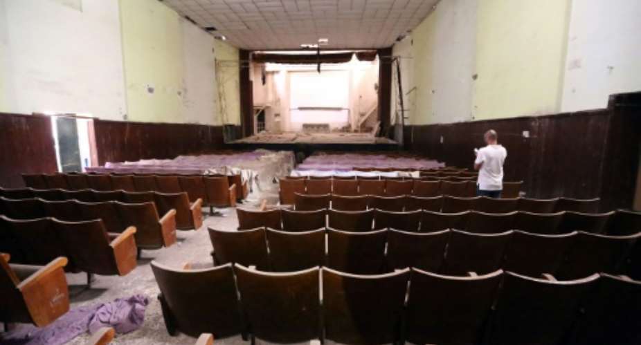 The abandoned al-Zahraa cinema theatre in the Libyan capital Tripoli.  By Mahmud Turkia AFP
