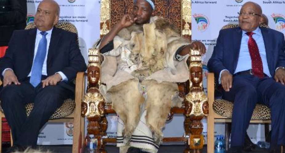 Lion skins and dancing at Xhosa king coronation in S.Africa