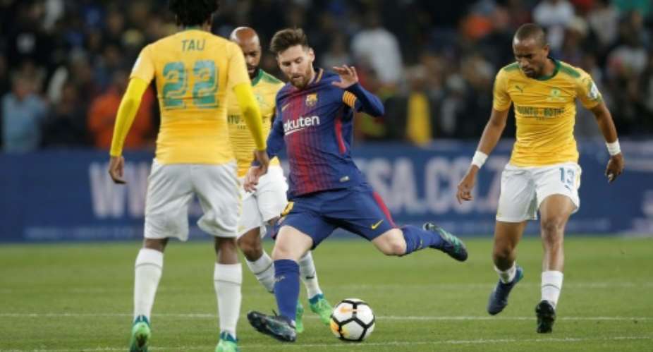 Lionel Messi made a late appearance as a substitute in Soweto.  By GIANLUIGI GUERCIA AFP