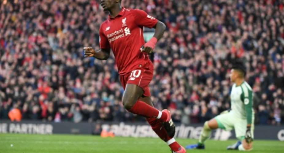 Liverpool's Senegalese striker Sadio Mane pictured October 2018 is one of 34 nominated for the 2018 African Play of the Year award.  By Paul ELLIS AFPFile