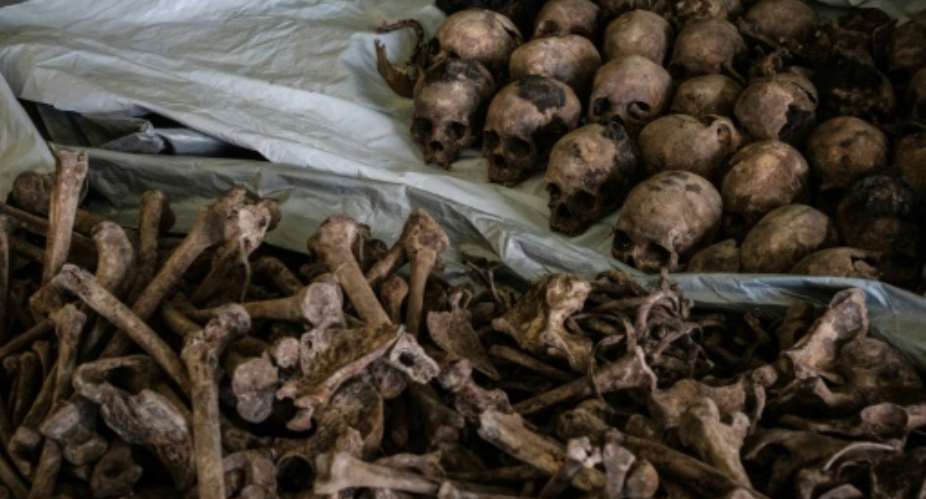 Macabre finds from the Rwandan genocide are still being uncovered today, nearly a quarter-century after the bloodshed. In April, a mass grave was found under a building in Kabuga, on the outskirts of the capital Kigali..  By Yasuyoshi CHIBA AFP