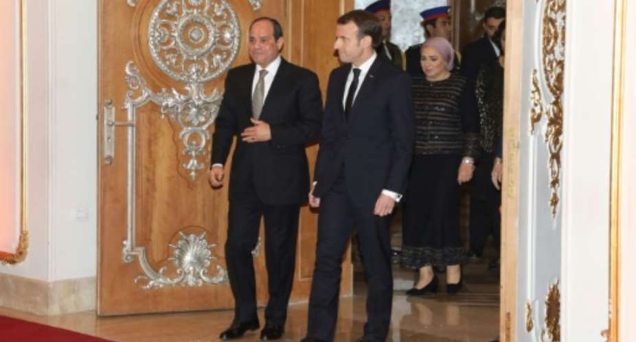 Macron visited Egypt in January, pressing Sisi on his rights record and urging him to respect freedoms.  By Ludovic MARIN AFPFile