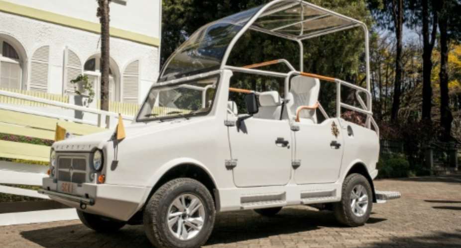 Madagascan firm Karenjy has built three popemobiles.  By RIJASOLO AFPFile