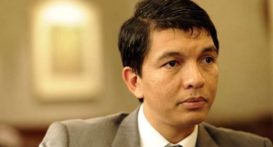 Madagascar strongman Andry Rajoelina gives an interview to AFP in Maputo on August 18, 2012.  By Stephane de Sakutin (AFP/File)