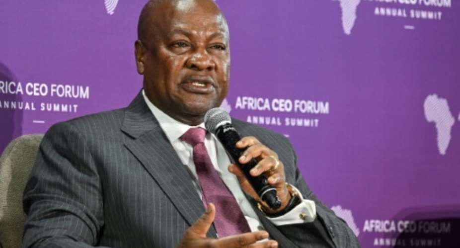 Mahama spoke at the Africa CEO Forum annual summit in Abidjan.  By Issouf SANOGO (AFP)