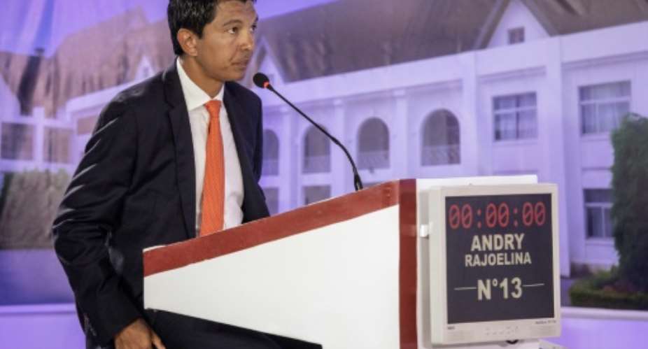 Malagasy presidential candidate Andry Rajoelina, 44, is a former mayor of the capital Antananarivo and also was president from 2009 to 2014 after he was installed by the army.  By GIANLUIGI GUERCIA AFP