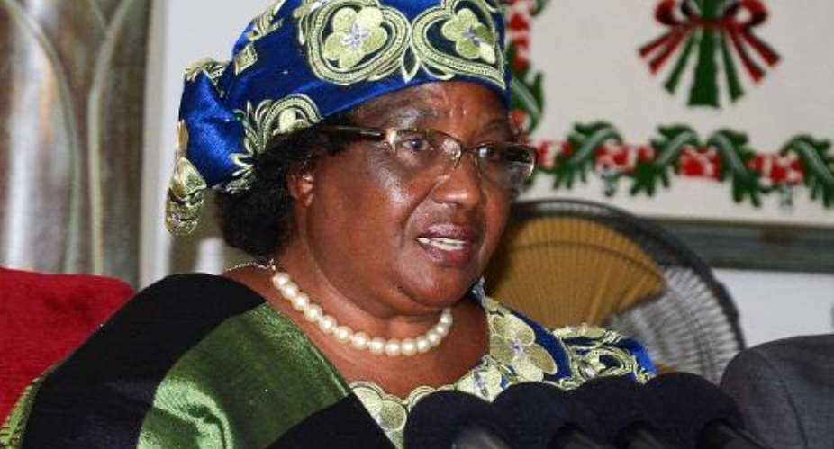 Malawi President Joyce Banda speaks during a press conference at the Kamuzu Palace in Lilongwe, on May 24, 2014.  By  AFPFile