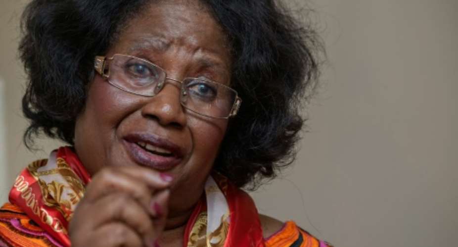 Malawi's former president Joyce Banda speaks during an interview to Agence France-Presse.  By Amos Gumulira AFP