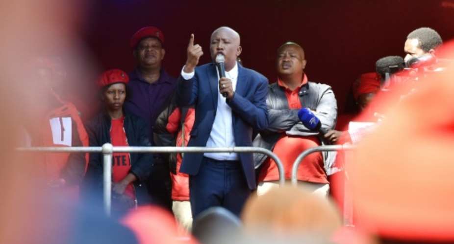 Malema, known for his fiery rhetoric, founded the radical leftist EFF after being kicked out of the ruling party.  By CHARL DEVENISH AFPFile