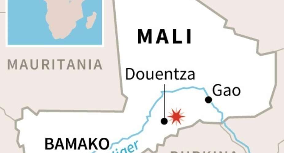 Mali map showing site of the blast.  By  AFP