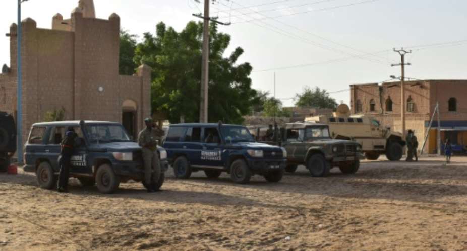 Malian Defence Forces deployed in the desert city of Timbuktu.  By Maimouna MORO AFPFile