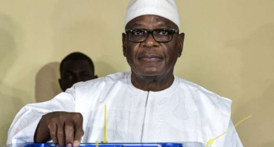 Malian President Ibrahim Boubacar Keita, pictured August 2018, was re-elected president with more than 67 percent of the vote but the outcome was challenged in constitutional court when his opponent alleged fraud.  By ISSOUF SANOGO AFPFile