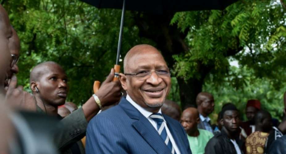 Malian Prime Minister Soumeylou Boubeye Maiga, pictured August 2018, visted Tenenkou, a central Malian town that sad been beseiged by jihadists, promising to increase security.  By ISSOUF SANOGO AFPFile