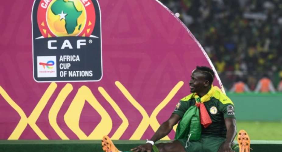 Man of the moment: Senegal forward Sadio Mane celebrates.  By CHARLY TRIBALLEAU AFP